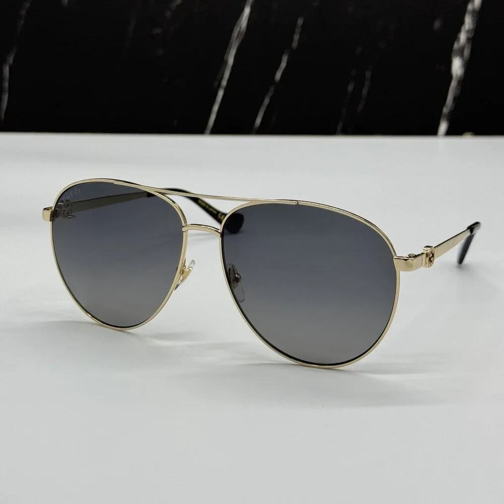NEW GUCCI GG1088S 001 WITH GOLD CHAIN UNISEX GUCCI SUNGLASSES